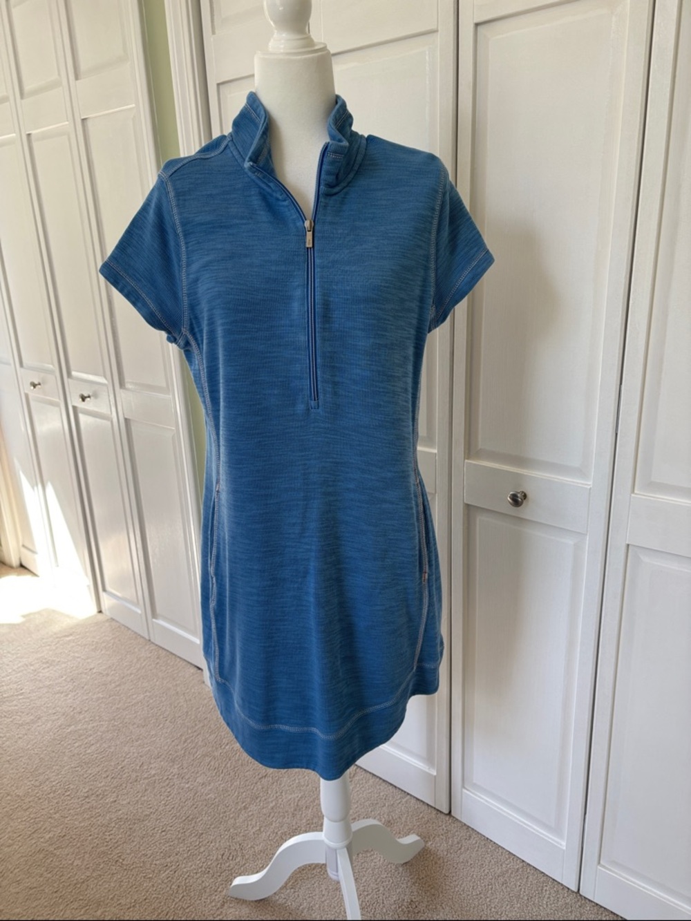 Tommy Bahama Tobago Bay Short-Sleeve Midi Dress with Zip Neck